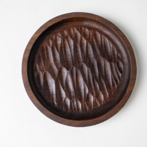 6" Walnut Textured Round Tray