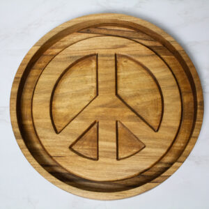 8" Maple Peace Sign Tray